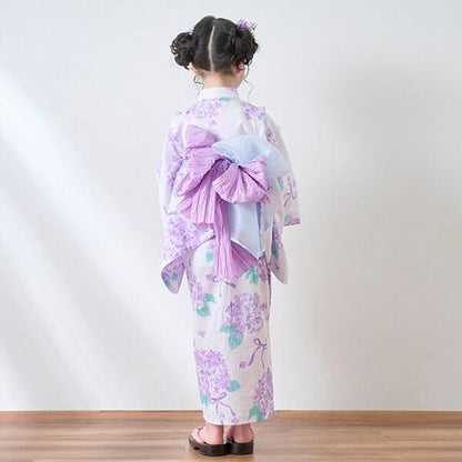 水彩繡球花圖案浴衣