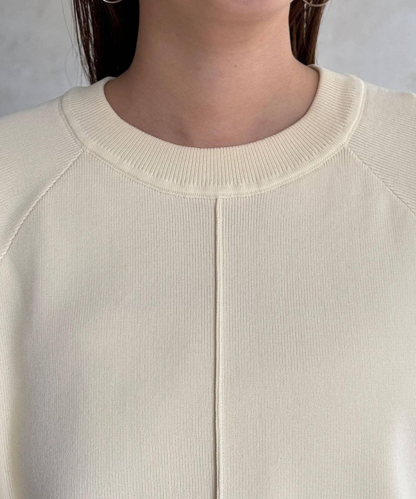 袖毛絨輕薄針織套頭衫