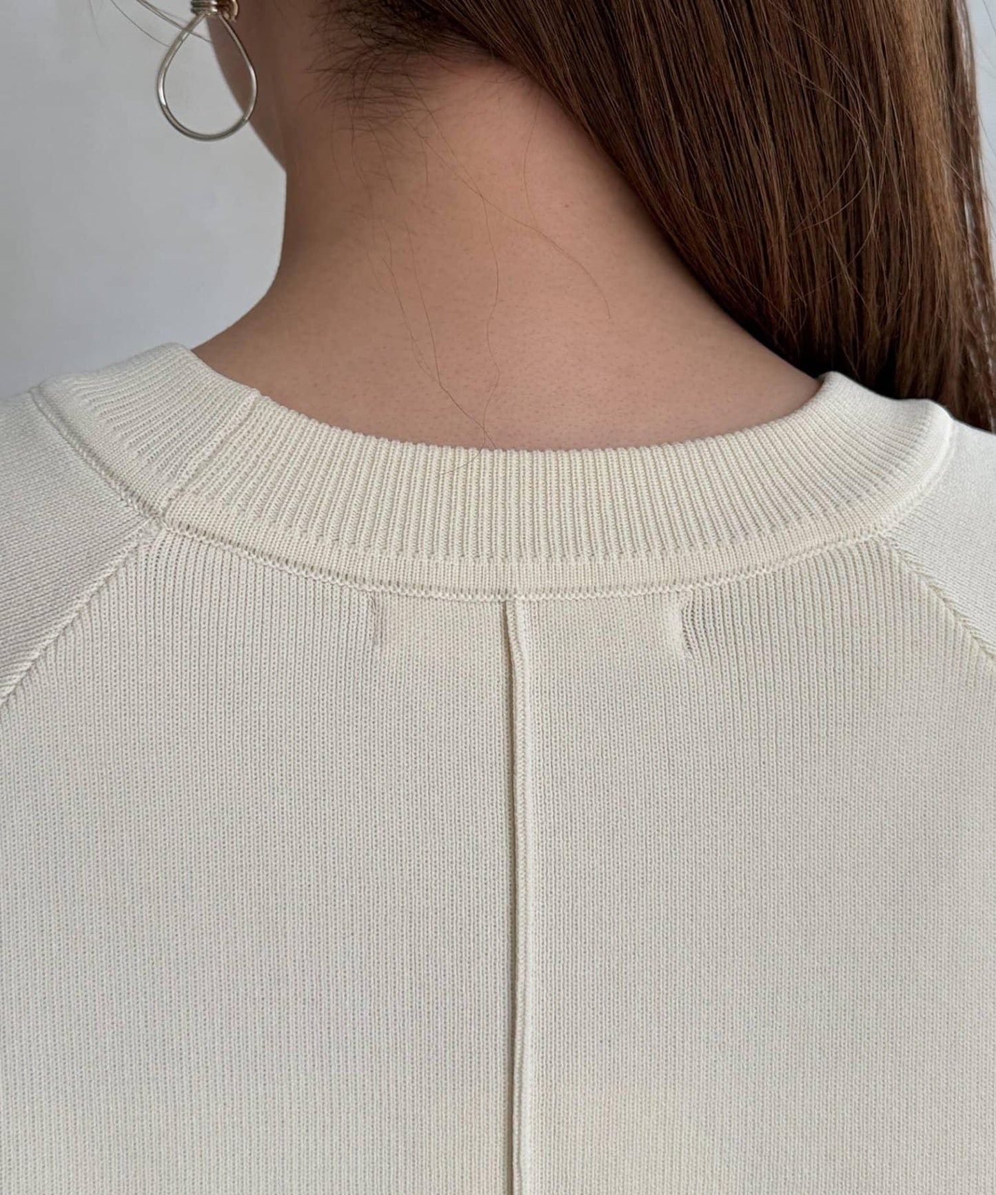 袖毛絨輕薄針織套頭衫