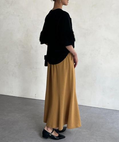 袖毛絨輕薄針織套頭衫