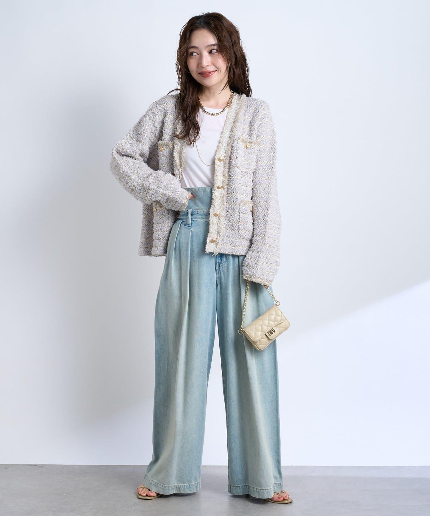 時尚精緻羊毛編織夾克開衫