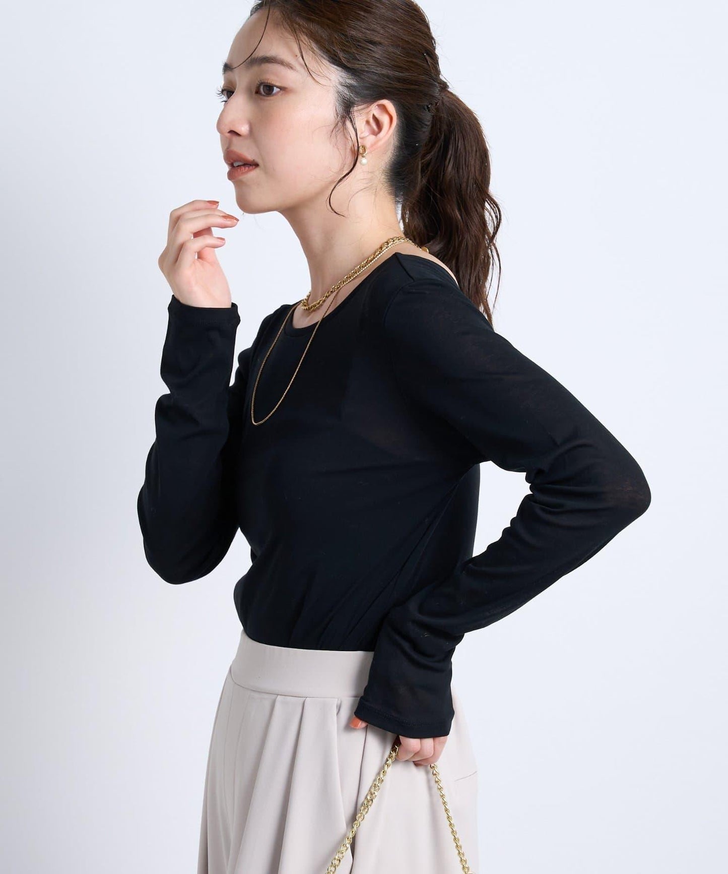 【La boutique BonBon】前後兩穿透視針織衫