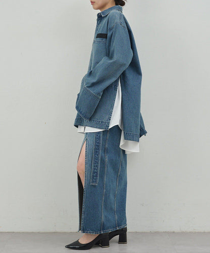 【豌豆】牛仔拉鍊襯衫