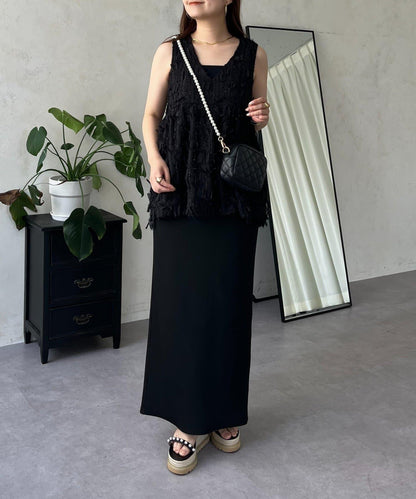 蝴蝶結流蘇V領荷葉邊背心