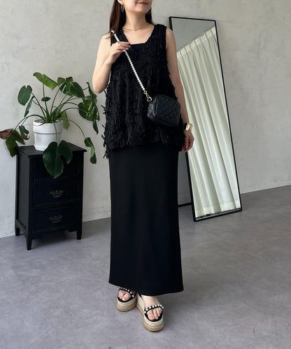 蝴蝶結流蘇V領荷葉邊背心