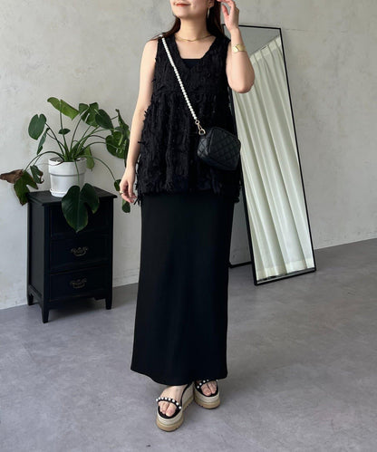 蝴蝶結流蘇V領荷葉邊背心