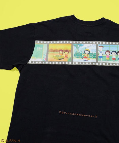 90年代 《櫻桃小丸子》 復古膠片圖形 背面印花 圓領T恤
