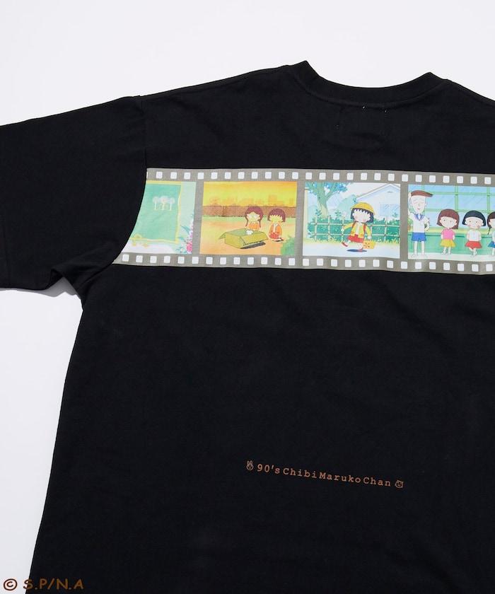 90年代 《櫻桃小丸子》 復古膠片圖形 背面印花 圓領T恤