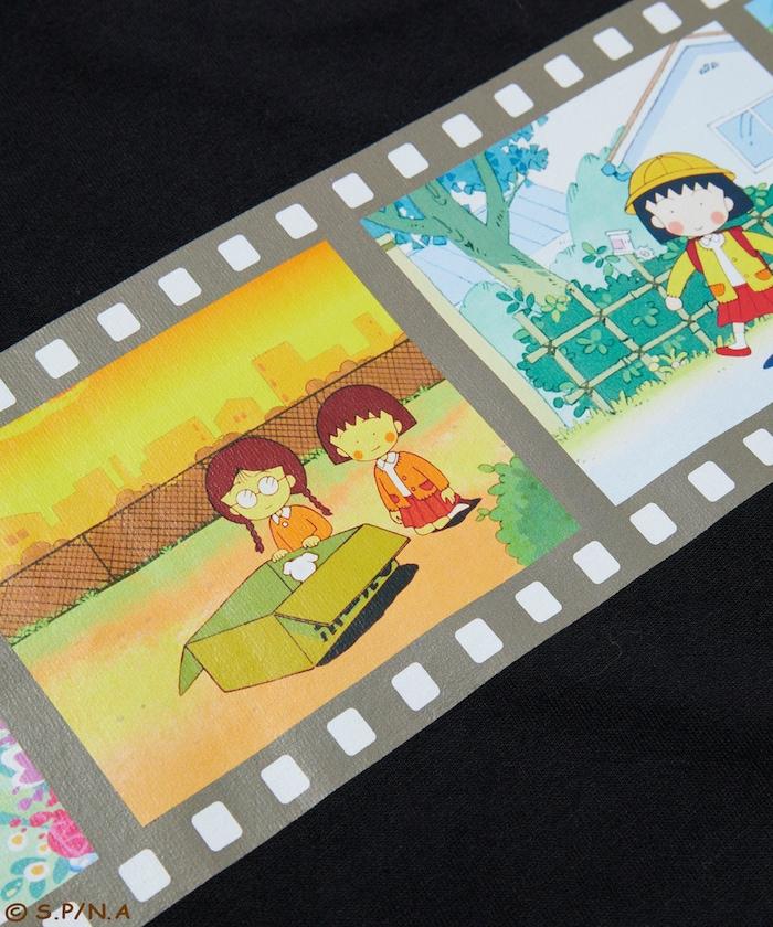 90年代 《櫻桃小丸子》 復古膠片圖形 背面印花 圓領T恤