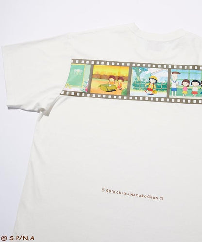 90年代 《櫻桃小丸子》 復古膠片圖形 背面印花 圓領T恤