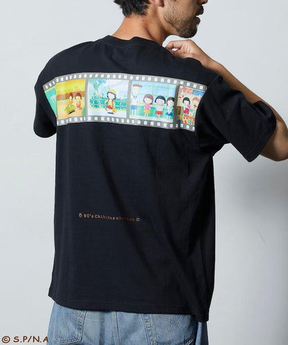 90年代 《櫻桃小丸子》 復古膠片圖形 背面印花 圓領T恤