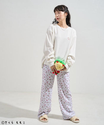 COJI-COJI 長袖 家居服套裝/睡衣套裝/格紋長T恤 毛衣褲 套裝/全印花褲