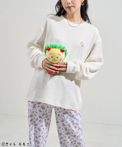 COJI-COJI 長袖 家居服套裝/睡衣套裝/格紋長T恤 毛衣褲 套裝/全印花褲