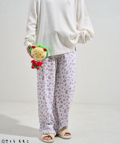 COJI-COJI 長袖 家居服套裝/睡衣套裝/格紋長T恤 毛衣褲 套裝/全印花褲