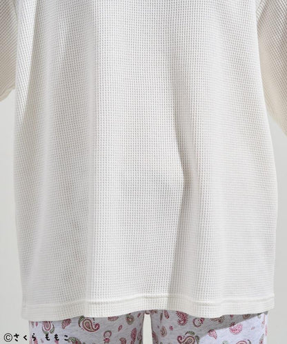 COJI-COJI 長袖 家居服套裝/睡衣套裝/格紋長T恤 毛衣褲 套裝/全印花褲