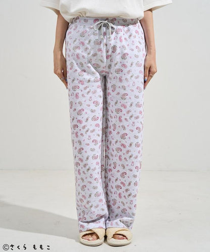 COJI-COJI 短袖室內服套裝/睡衣套裝/格紋T恤 毛巾褲套裝/印花褲