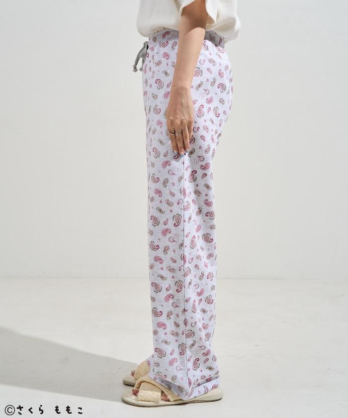 COJI-COJI 長袖 家居服套裝/睡衣套裝/格紋長T恤 毛衣褲 套裝/全印花褲