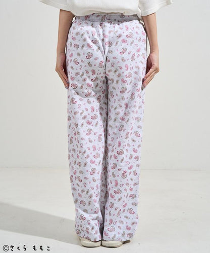 COJI-COJI 長袖 家居服套裝/睡衣套裝/格紋長T恤 毛衣褲 套裝/全印花褲