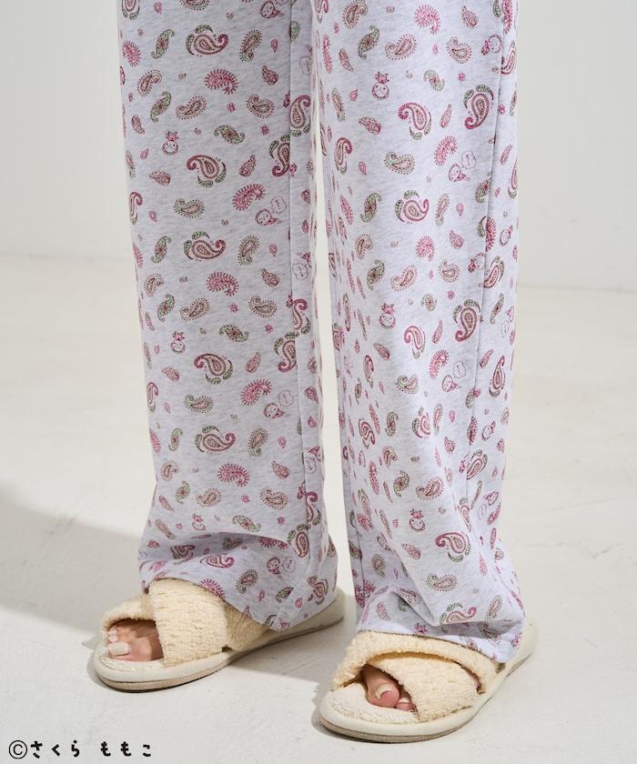 COJI-COJI 短袖室內服套裝/睡衣套裝/格紋T恤 毛巾褲套裝/印花褲