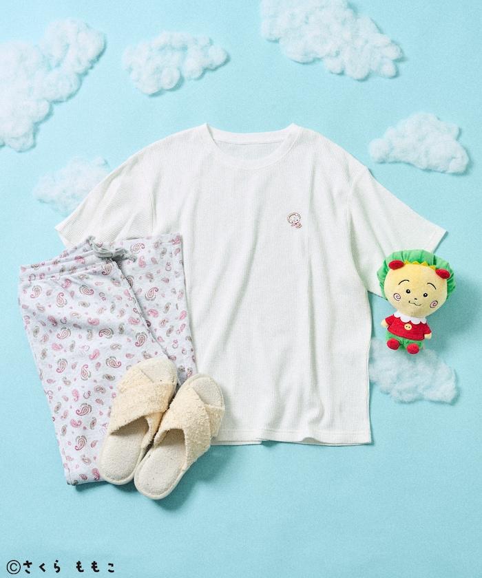 COJI-COJI 短袖室內服套裝/睡衣套裝/格紋T恤 毛巾褲套裝/印花褲