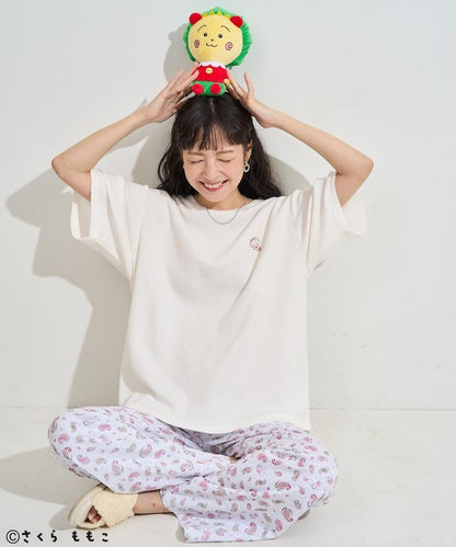 COJI-COJI 短袖室內服套裝/睡衣套裝/格紋T恤 毛巾褲套裝/印花褲