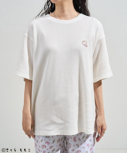 COJI-COJI 短袖室內服套裝/睡衣套裝/格紋T恤 毛巾褲套裝/印花褲