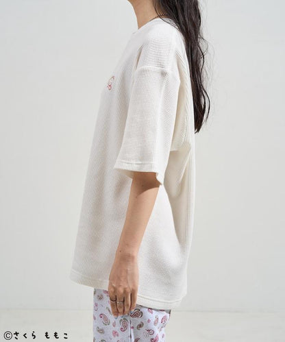 COJI-COJI 短袖室內服套裝/睡衣套裝/格紋T恤 毛巾褲套裝/印花褲