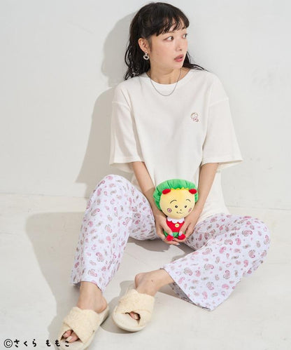 COJI-COJI 短袖室內服套裝/睡衣套裝/格紋T恤 毛巾褲套裝/印花褲