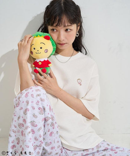 COJI-COJI 短袖室內服套裝/睡衣套裝/格紋T恤 毛巾褲套裝/印花褲