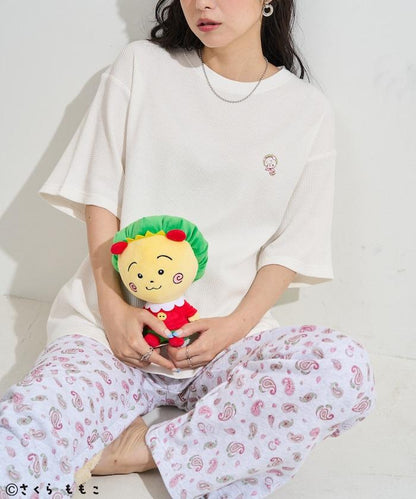 COJI-COJI 短袖室內服套裝/睡衣套裝/格紋T恤 毛巾褲套裝/印花褲