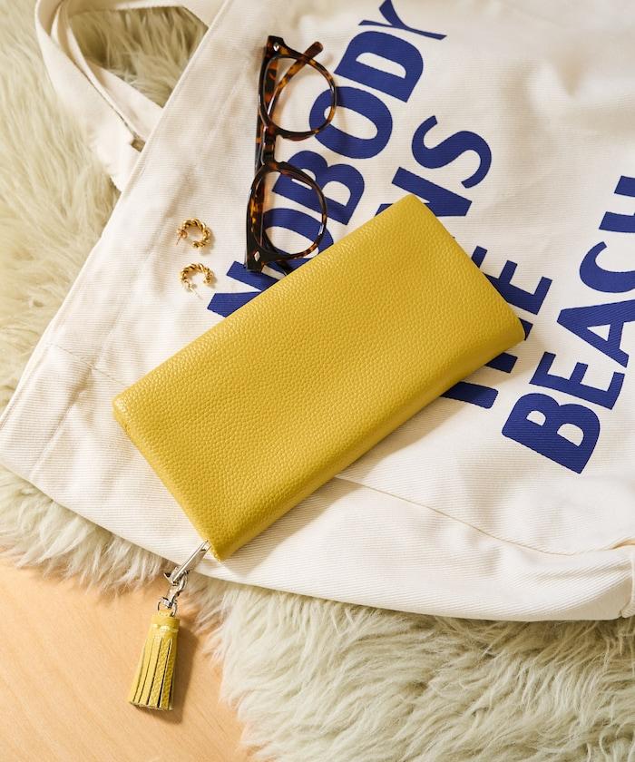 牛皮革 帶 流蘇 拉鍊 錢包