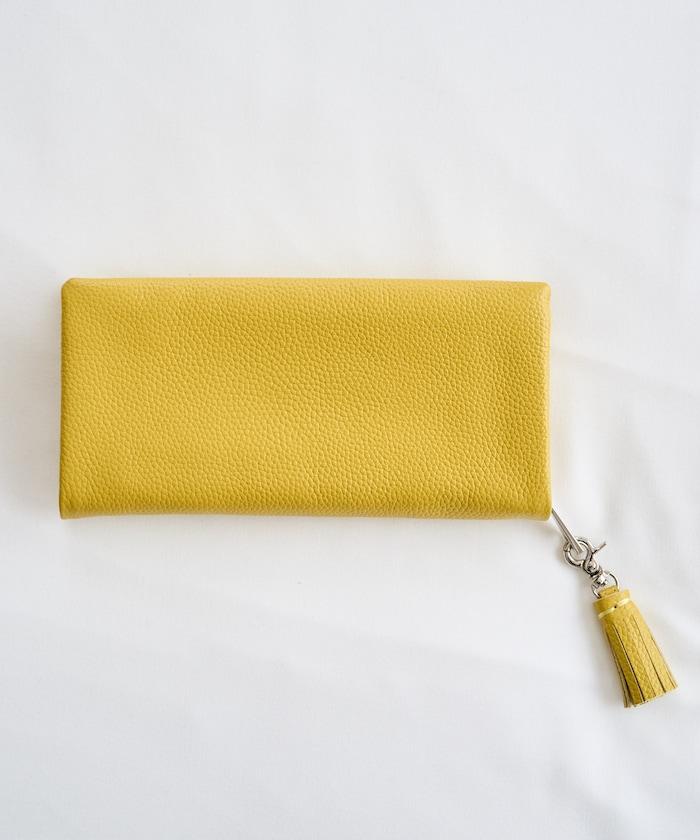 牛皮革 帶 流蘇 拉鍊 錢包