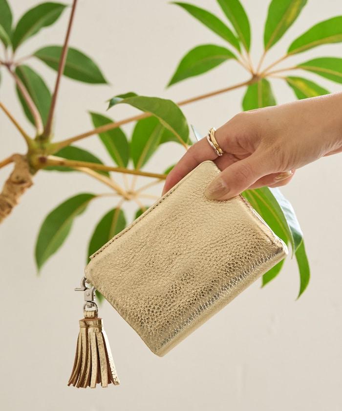 牛皮革 帶流蘇 小號 錢包