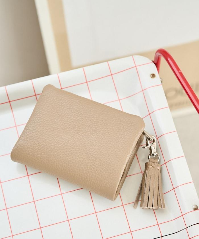 牛皮革 帶流蘇 小號 錢包