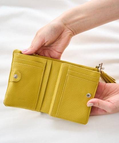 牛皮革 帶流蘇 小號 錢包