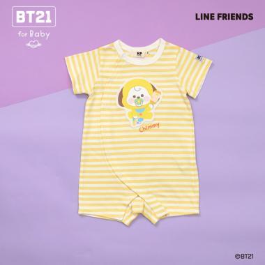 【《BT21》】貼布繡條紋短款連體衣