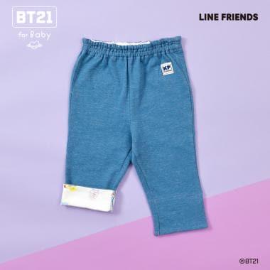 《BT21》牛仔風針織斜紋七分褲