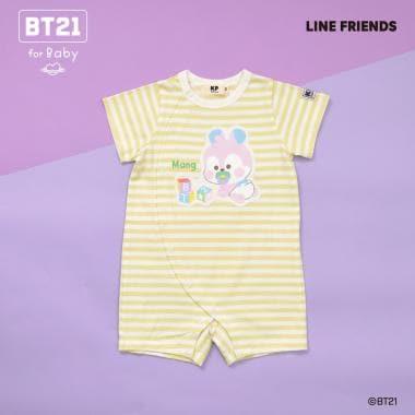 【《BT21》】貼布繡條紋短款連體衣