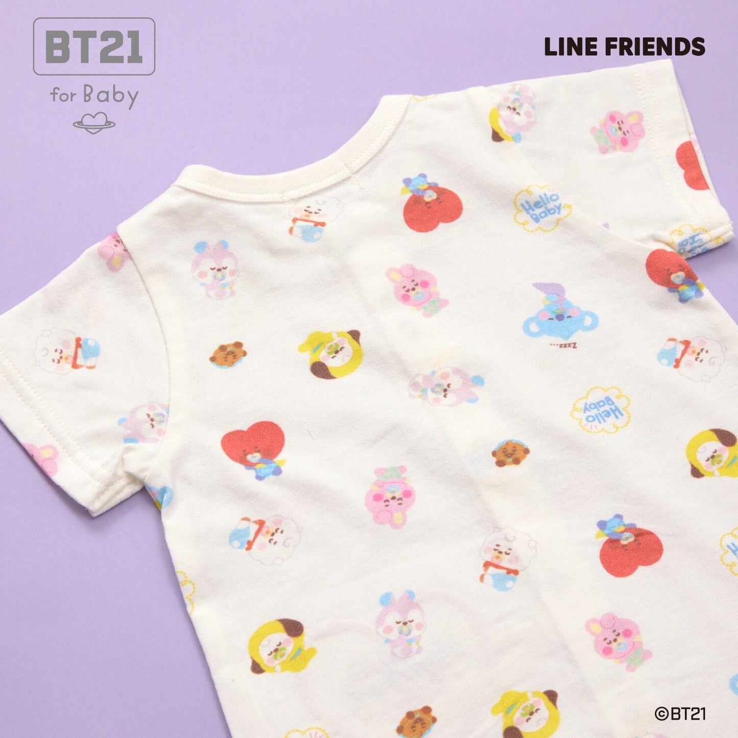 【《BT21》】刺繡貼布全印花短款連體衣