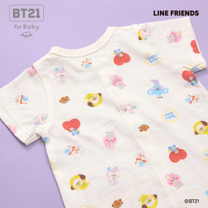 【《BT21》】刺繡貼布全印花短款連體衣
