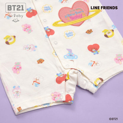 【《BT21》】刺繡貼布全印花短款連體衣