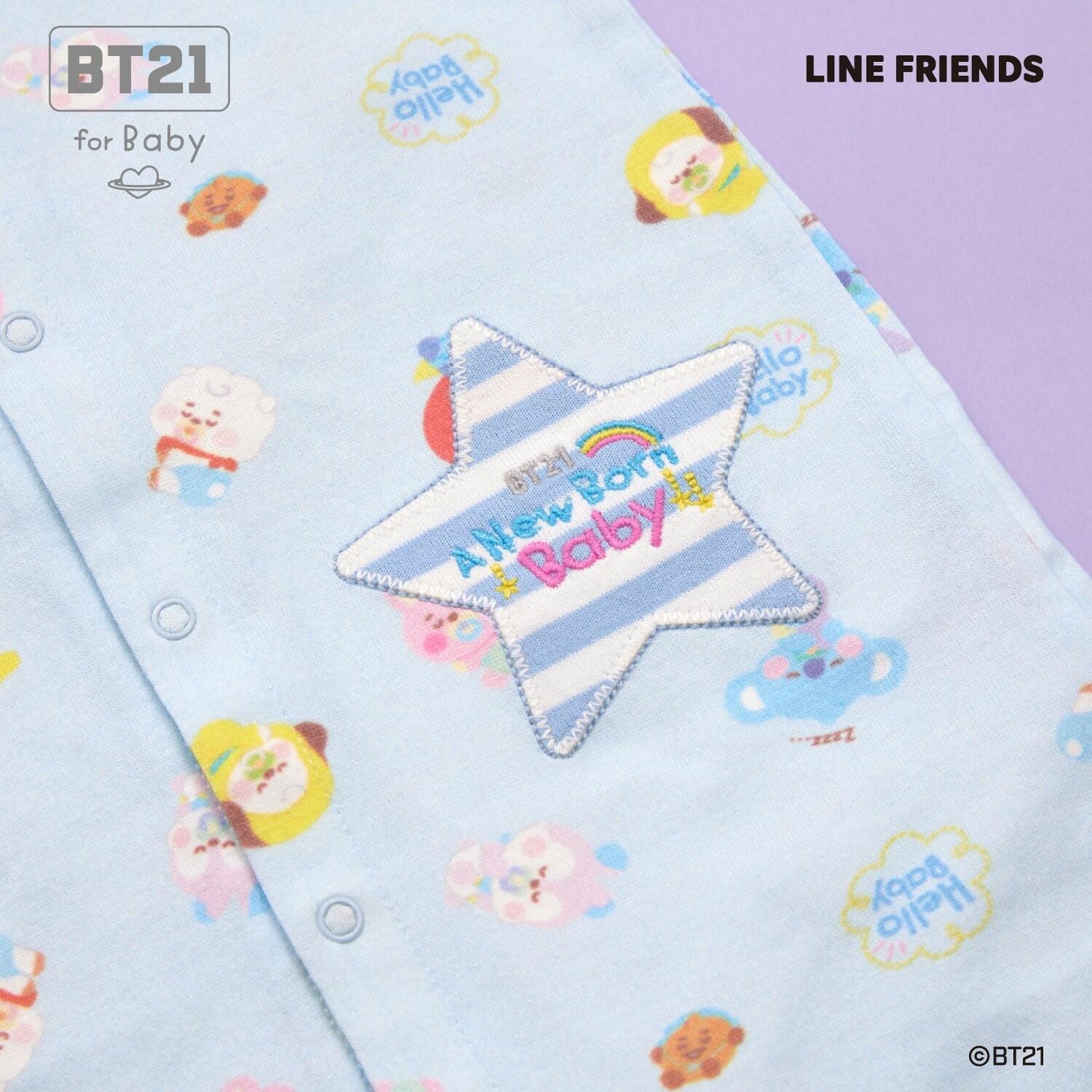【《BT21》】刺繡貼布全印花短款連體衣