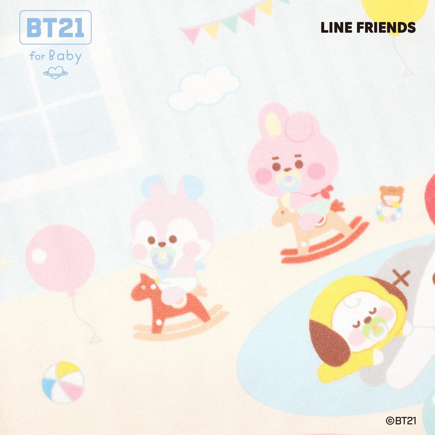 【《BT21》】拼接印花短袖T恤