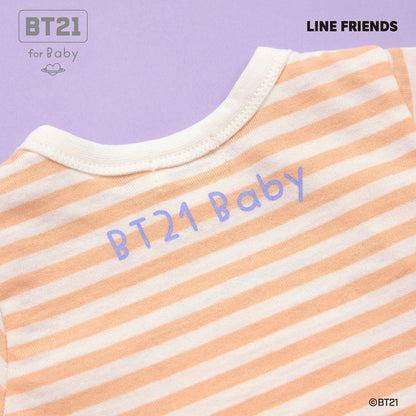 【《BT21》】貼布繡條紋短款連體衣