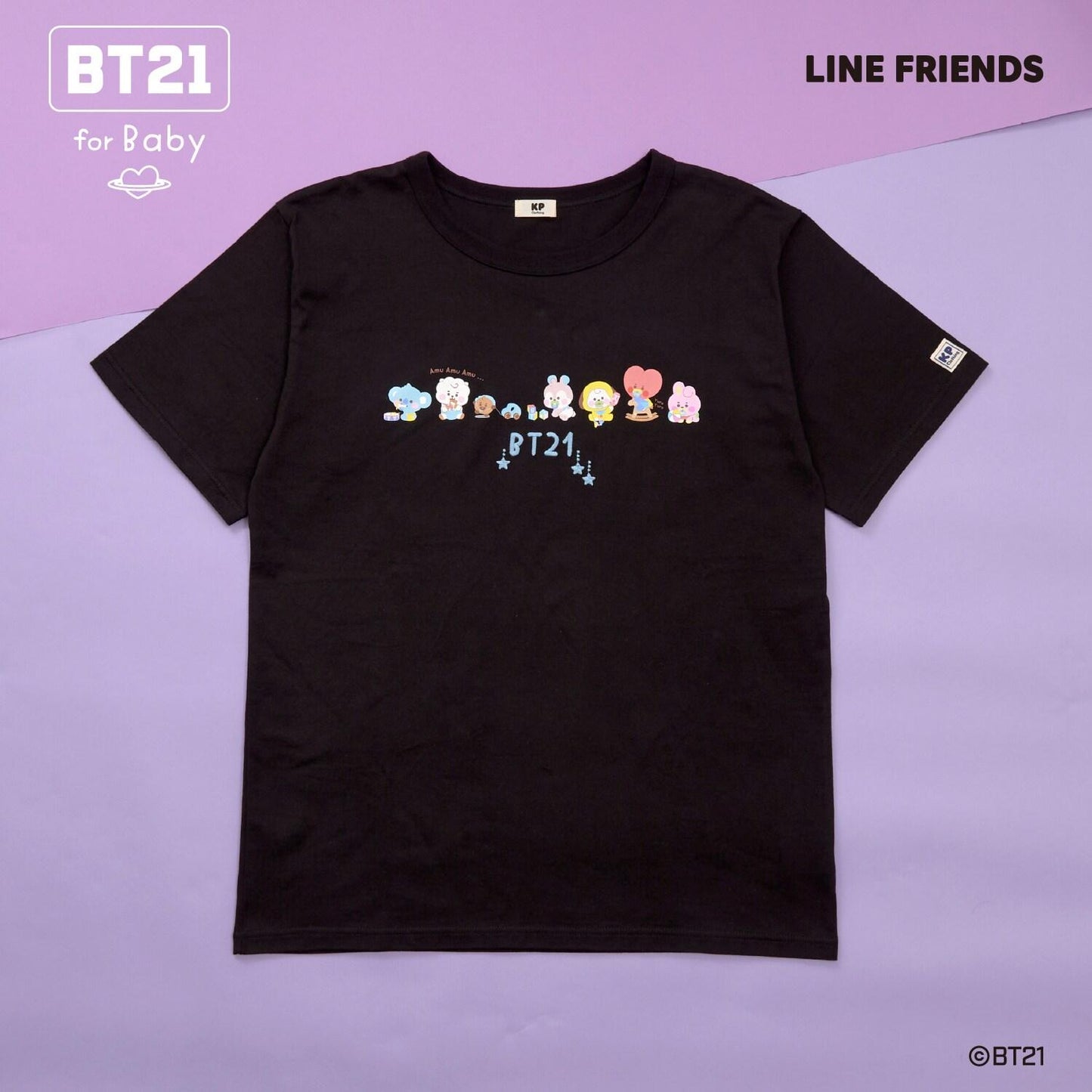 【《BT21》】印花及刺繡短袖T恤（成人款）