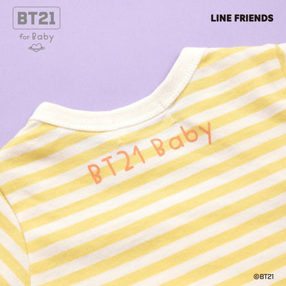 【《BT21》】貼布繡條紋短款連體衣
