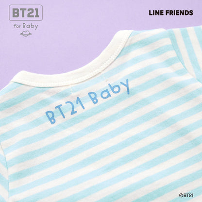 【《BT21》】貼布繡條紋短款連體衣