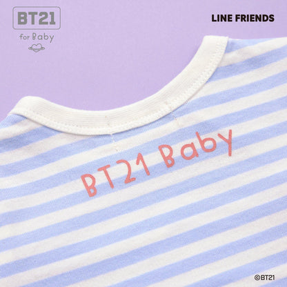 【《BT21》】貼布繡條紋短款連體衣