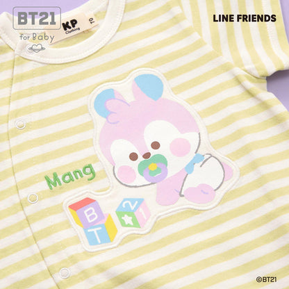 【《BT21》】貼布繡條紋短款連體衣