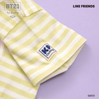 【《BT21》】貼布繡條紋短款連體衣